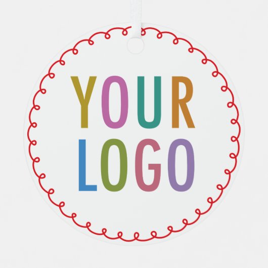Metal Christmas Ornament Custom Logo Gepersonalise (Voorkant)