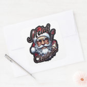 Metal Christmas Rocker Santa Head Sticker (Envelop)