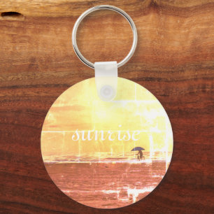 Metal Circle Sleutelhanger, 2" zonsopgang Sleutelhanger
