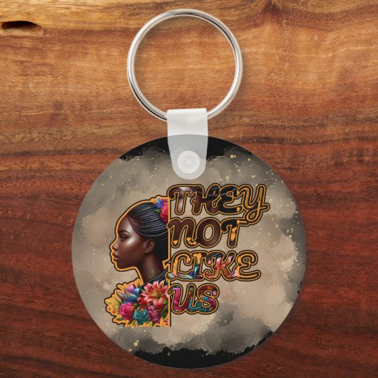 Metal Circle Sleutelhanger - ze houden niet van on (Voorkant)