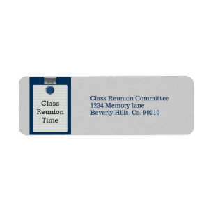 Metal Clip notebook Blauwe klas reünie Etiket