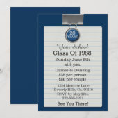 Metal Clip notebook Blauwe klas reünie Kaart (Voorkant / Achterkant)