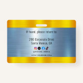 METAL Company Logo ID Medewerker Badge (Achterkant)