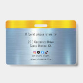 METAL Company Logo ID Medewerker Badge (Achterkant)