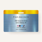 METAL Company Logo ID Medewerker Badge (Achterkant)