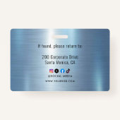 METAL Company Logo ID Medewerker Badge (Achterkant)