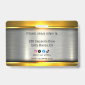 METAL Company Logo ID Medewerker Badge (Achterkant)