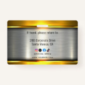 METAL Company Logo ID Medewerker Badge (Achterkant)