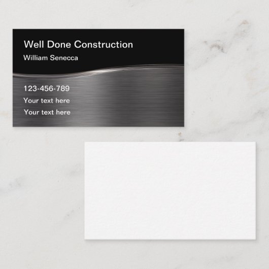 Metal Construction Business Sjabloon Visitekaartje (Voorkant / Achterkant)
