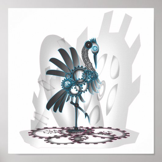 Metal Crane Poster (Voorkant)