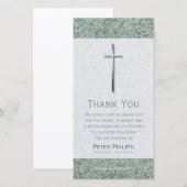 Metal Cross Stone 1 Funeral Hartelijk dank Bedankkaart (Voorkant / Achterkant)