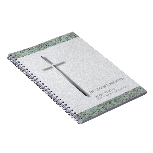 Metal Cross Stone 1 Funeral Memorial Sp Guest Book Notitieboek (Rechterzijde)