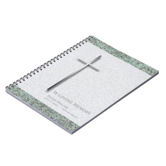 Metal Cross Stone 1 Funeral Memorial Sp Guest Book Notitieboek (Linkerzijde)