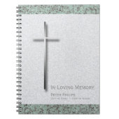 Metal Cross Stone 1 Funeral Memorial Sp Guest Book Notitieboek (Voorkant)