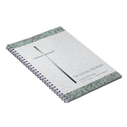 Metal Cross Stone 2 Funeral Memorial S Guest Book Notitieboek (Rechterzijde)