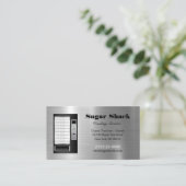 Metal Design Food Snack Vendor Vending Service Visitekaartje (Staand voorkant)