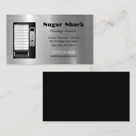 Metal Design Food Snack Vendor Vending Service Visitekaartje (Voorkant / Achterkant)