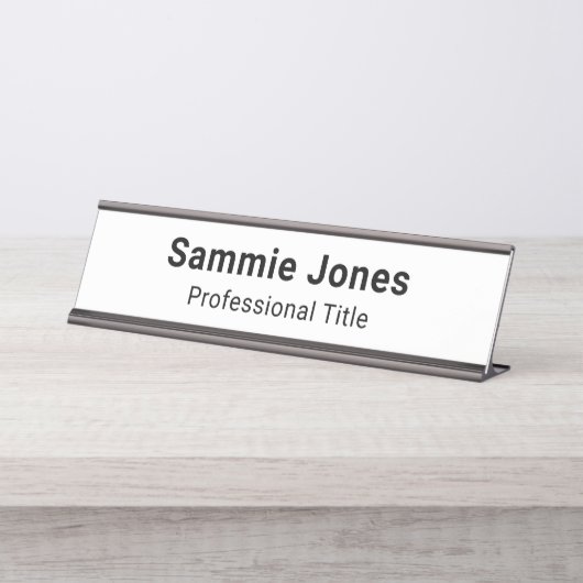 Metal Desk Naam Bord voor Business Custom Printed Bureau Naambordje (Voorkant)