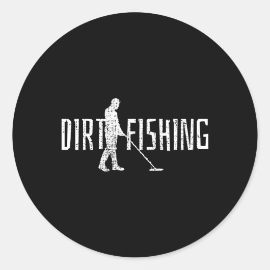 Metal Detecting Detector Fishing Ronde Sticker (Voorkant)