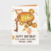 Metal Detecting Happy Birthday Custom Name Kaart (Voorkant)