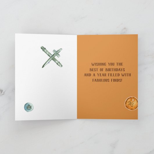 Metal Detecting Happy Birthday Custom Name Kaart (Binnen)