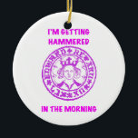 Metal Detecting Pink Hammered Coin Keramisch Ornament<br><div class="desc">Designed at the Rivvyarts studio</div>