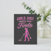 Metal Detecting Pink Lady Briefkaart (Staand voorkant)