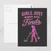 Metal Detecting Pink Lady Briefkaart (Voorkant / Achterkant)