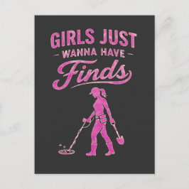 Metal Detecting Pink Lady Briefkaart