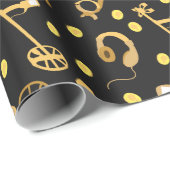 Metal Detecting Treasure Hunting Cartoon Cadeaupapier (Rol Hoek)