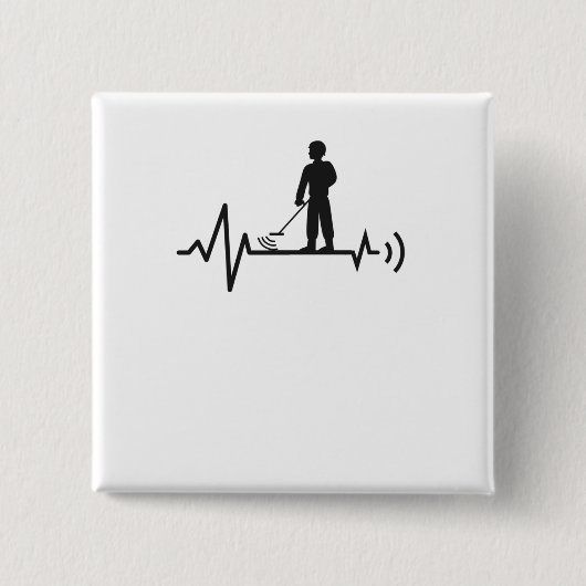 Metal Detector Detectorist Vierkante Button 5,1 Cm (Voorkant)