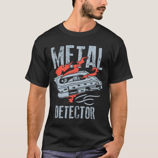 Metal Detector - Retro Metal Mixtape Design T-shirt (Voorkant)