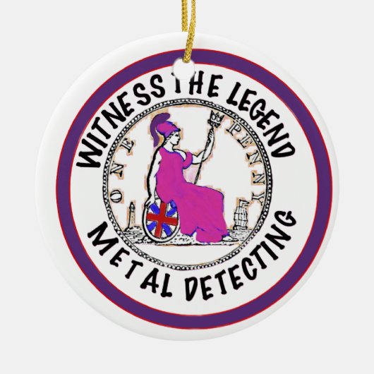 Metal Detectorist  Keramisch Ornament (Voorkant)