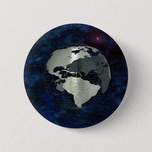 Metal Earth Wereldbol Ronde Button 5,7 Cm (Voorkant)