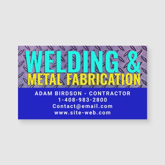 Metal Fabrication & Welding Magnetic Business Card (Voorkant)