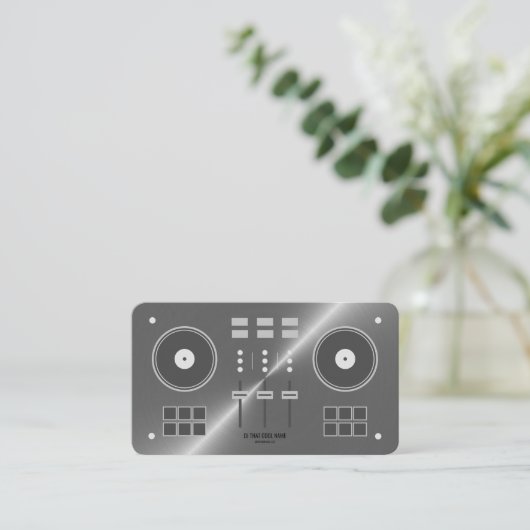 Metal Faux Pro-DJ-controller Visitekaartje (Staand voorkant)