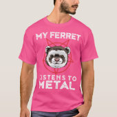 Metal Ferret Funny Gothic en Heavy Metal Animal S T-shirt (Voorkant)