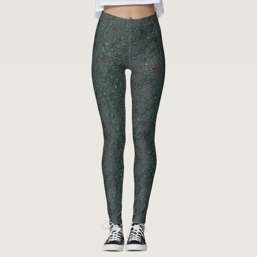 Metal Floral V Leggings (Voorkant)
