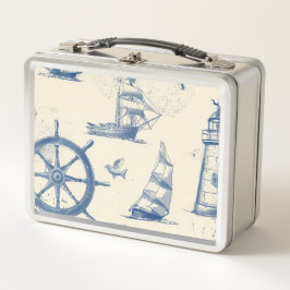 Metal Food Storage Box met mariene details