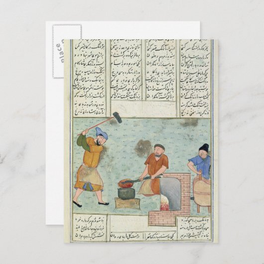 Metal forge uit 'Shah-Name' Briefkaart (Voorkant / Achterkant)