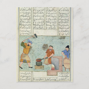 Metal forge uit 'Shah-Name' Briefkaart