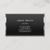 Metal Framed Elegant Monogram Professional Donker Visitekaartje (Achterkant)