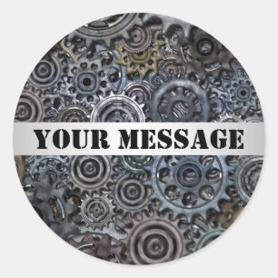  Metal Gear Steampunk Design Ronde Sticker