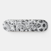 Metal Gears Black White Photography Skateboard (Horizontaal)