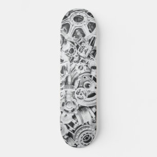 Metal Gears Black White Photography Skateboard