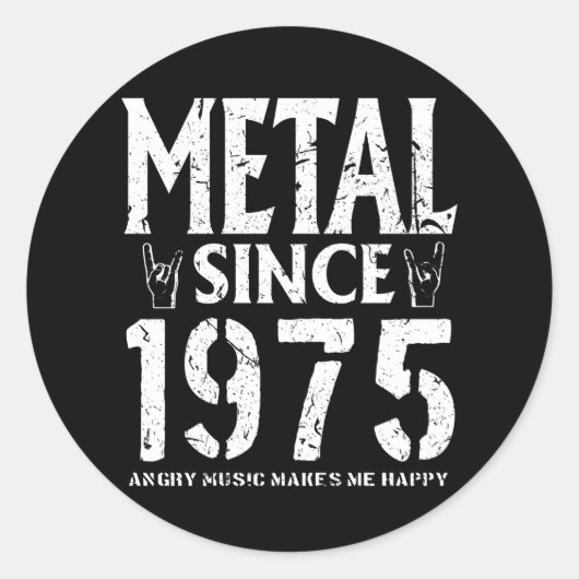 Metal Gift Birthday  1975 Ronde Sticker (Voorkant)