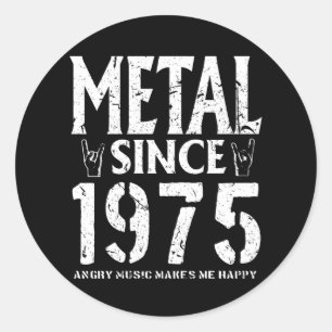 Metal Gift Birthday 1975 Ronde Sticker