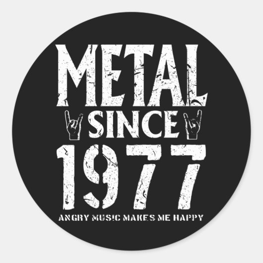 Metal Gift Birthday  1977 Ronde Sticker (Voorkant)