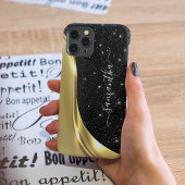 Metal Glitter look 3-D Gold Monogram Wave Case-Mate iPhone Case
