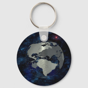 Metal Global Map Sleutelhanger